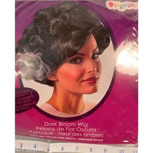 Dark Bloom Costume Wig Black Short Wavy Halloween Cosplay Theater Adult